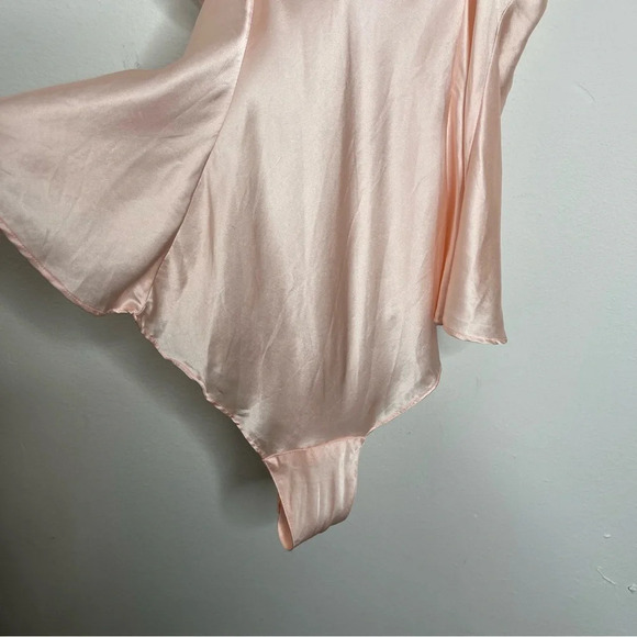 VINTAGE Victoria's Secret Gold Label Silk Heart Embroidered Ruffle Teddy Size S - Picture 13 of 15